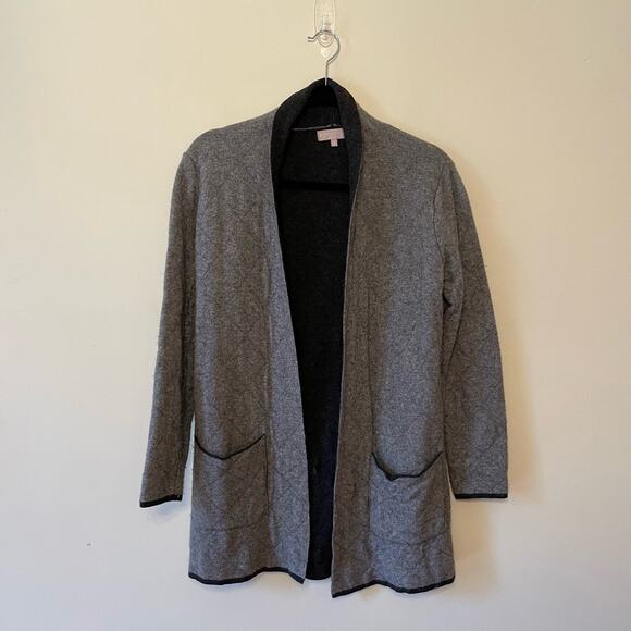 Benedetta B. M Italy wool cashmere long sleeve cardigan gray classic quit cozy - Picture 1 of 7